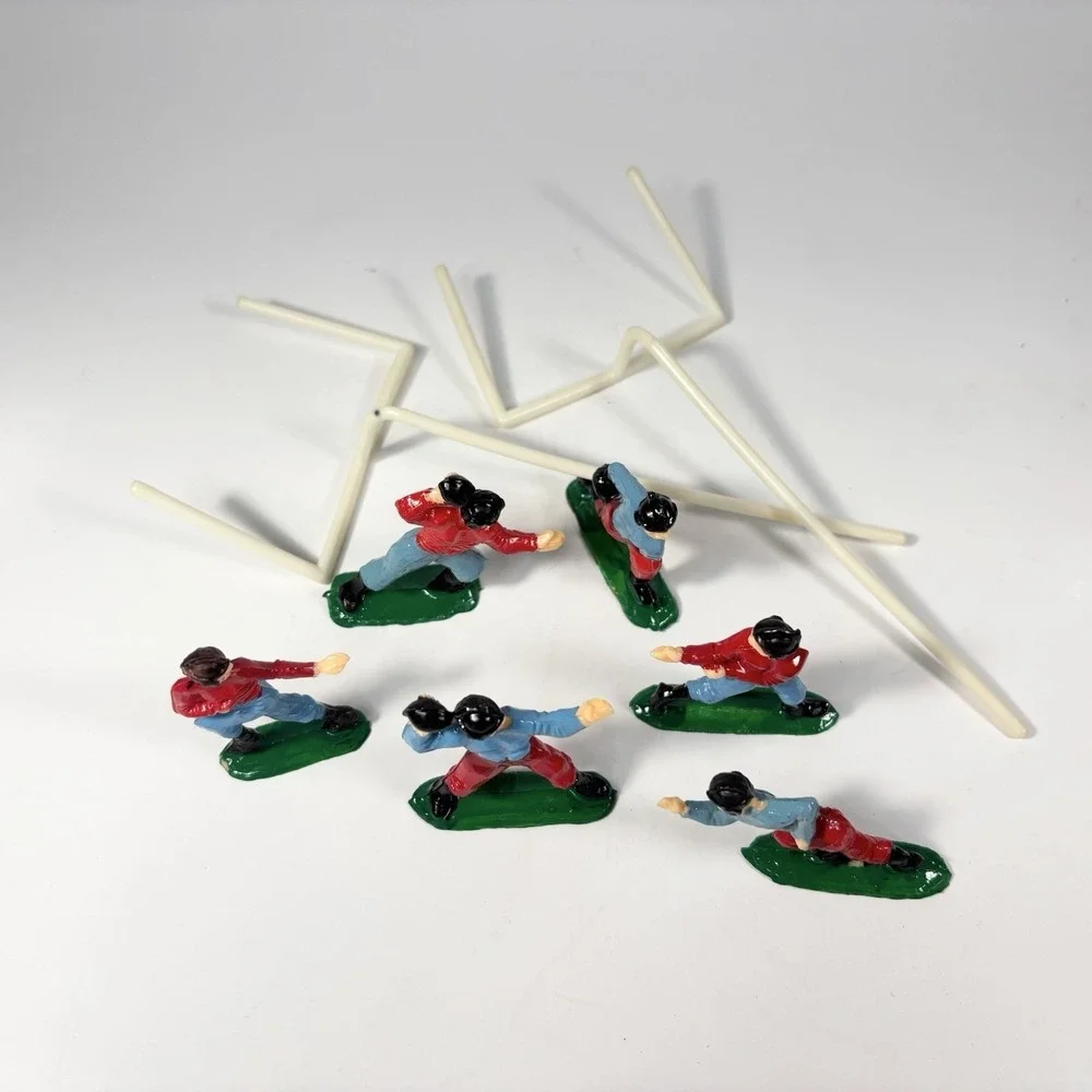 Lot Of Vintage 80S Football Players Cake Topper Decorations Bundle Of 8